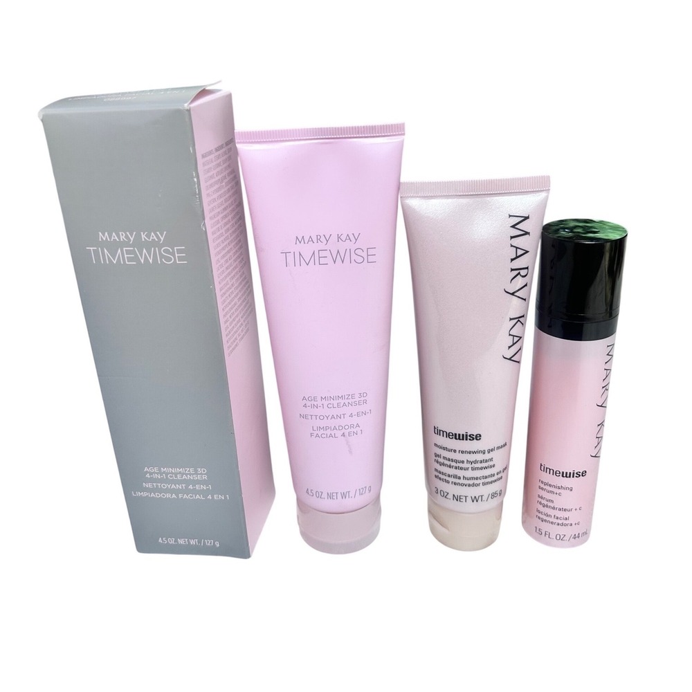 Mary Kay TimeWise Skincare Set‎ Cleanser Serum Gel Mask Vitamin C Squares New